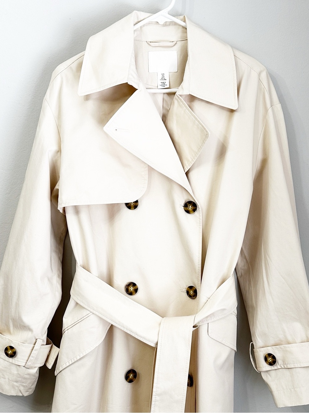 H&M Beige Trench Coat with Belt NWOT - Picture 3 of 12